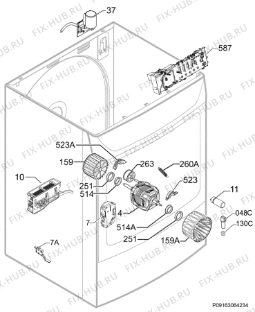 Взрыв-схема сушильной машины Zanussi ZDC47209W - Схема узла Electrical equipment 268